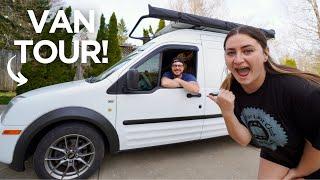 FORD TRANSIT CONNECT MICRO CAMPER VAN CONVERSION FOR TWO Small budget van for van life UPDATED