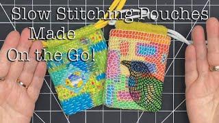 How to Take Slow Stitching On the Go-Drawstring Bag Textile Art Collage
