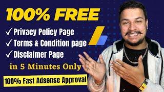 100% Free Privacy Policy Terms and Conditions and Disclaimer page For Fast Adsense Approval 