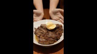 Italian Style T-Bone Steak With Herby Garlic Butter & Lemon  #shorts