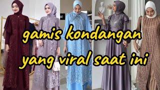 model gamis brokat modern 2024 hijab untuk kondanganpernikahan pengajiantrend busana viral 2024