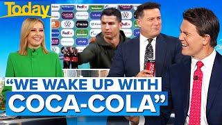 Aussie hosts bizarre reaction to Ronaldo’s Coca-Cola stunt  Today Show Australia