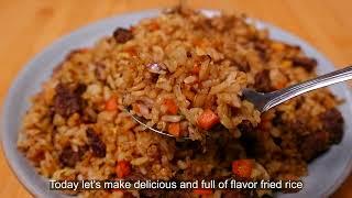 Delicious way to eat leftover rice from last night  The fried rice is really delicious #food