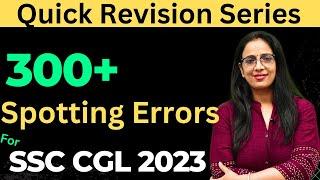 300 Important Spotting Errors For SSC CGL 2023  English Classes  English With Rani Maam