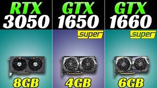 RTX 3050 vs. GTX 1650 Super vs. GTX 1660 Super  20 Games Benchmarks
