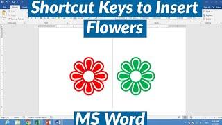 Shortcut Key to Insert Flower Symbol in MS Word  Keyboard Shortcut to Insert Flower Symbol in Word