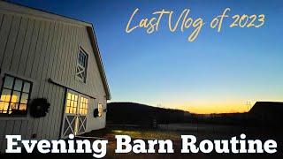 LAST EVENING BARN ROUTINE OF 2023 • Feeding Horses & Barn Chores  EQUESTRIAN VLOG  Vlogmas Ep 10