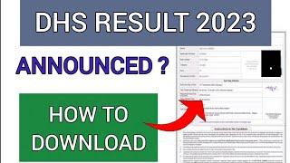 DHS Result 2023  How To Check DHS Result 2023