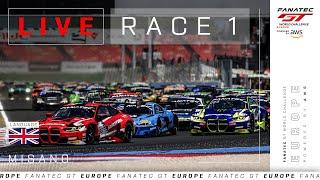 LIVE  Race 1  Misano  Fanatec GT Europe 2024 English