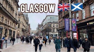 Glasgow Scotland 󠁧󠁢󠁳󠁣󠁴󠁿 Walking Tour UK  4K HD February 11 2024