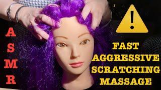 ASMR️FAST AGGRESSIVE SCALP FACE SCRATCHING MASSAGE TAPPING EARS & HAIRLINE MANNEQUIN. ENGITA