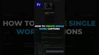 How to create SINGLE WORD Captions  #premierepro #tutorial #kylerholland