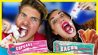 TRYING WEIRD TOOTHPASTE FLAVORS W MIRANDASINGS