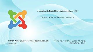 Joomla guide for beginner part 3. SP Page Builder tutorial