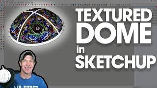 CREATING A TEXTURED DOME in SketchUp with Drape Thru Paint and Joint Push Pull