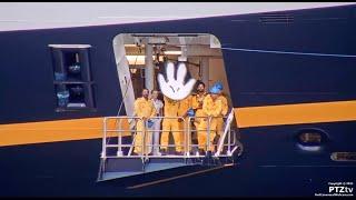 DISNEY WISH Crew Member Wave to Port Canaveral Webcam - 8182023