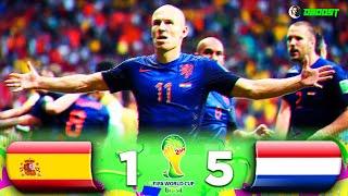 Spain 1-5 Netherlands - World Cup 2014 - van Persie & Robben Double - Extended Highlights - FHD
