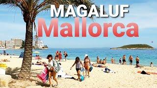BEACH walk in MAGALUF  MALLORCA island  Spain  April 2024 4K