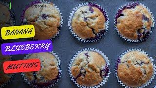 How to Make Super Moist Soft and Fluffy Banana Blueberry Breakfast Muffins in 30 Minutes?