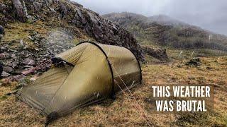 Solo Camping in the Mountains with Brutal Rain and Winds  Hilleberg Nammatj 2 in Storm Conditions