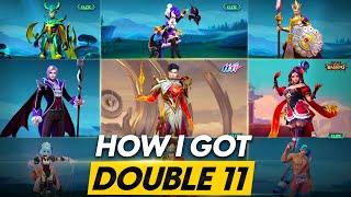 HOW I GOT 9 SKINS WITH GUSIONS DOUBLE 11 SKIN FROM THE DOUBLE 11 EVENT