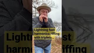 Lightning fast harmonica riffing with triplets  Brandon Santini  @HohnerMusic @Playhohner