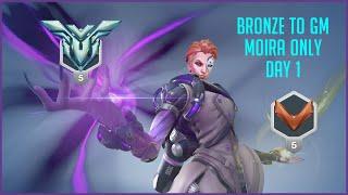 Overwatch 2  Bronze 5 to GM Moira Only  Day 1