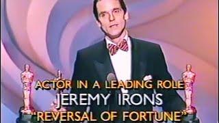 Jeremy Irons wins Actor in a Leading Role for Reversal of Fortune