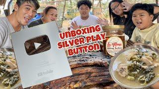 UNBOXING SILVER PLAY BUTTON SINAMPALUKANG MANOK + INIHAW NA LIEMPO BY JUST LAFAM