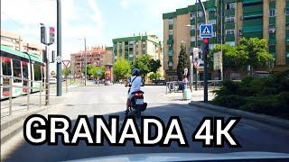 4K- Driving GRANADA downtown Andalusia Spain 