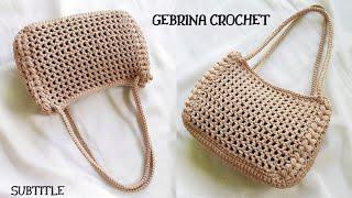 Tas Rajut Viral Mudah Untuk Pemula- Easy  Perfect Crochet Shoulder Bag For Beginner - Subtitle