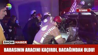 Babasının aracını kaçırdı bacağından oldu