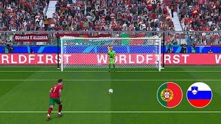 Portugal vs Slovenia - Penalty Shootout  UEFA Euro 2024 - Ronaldo vs Slovenia  PES Gameplay