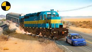 Trains and Car Сrashes #4  BeamNG.Drive