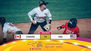 Highlights  Game 3 Canada vs USA  2024 WBSC Women’s Softball World Cup - Finals