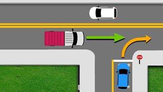 Right of way  Which Car Should Pass First? T - Junction  Right of way  Driving tips