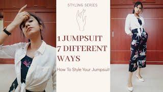 How To Style Your Printed Jumpsuit  1 Jumpsuit 7 Different Ways  Outfit Ideas 