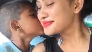 Piumi Hansamali kissing son