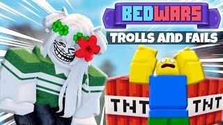 Roblox Bedwars Trolls and Fails But with memes