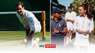 BEHIND THE SCENES Wimbledon training with Roger Federer Princess of Wales and ball Girls and Boys