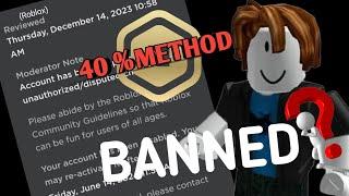 how to Fix roblox really BAN the 40% robux saving method