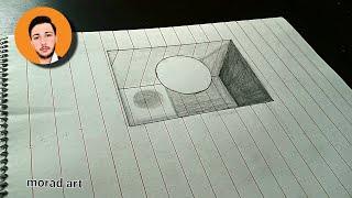 How to draw 3D on paper in a very easy way