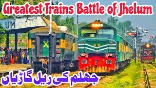 Epic Trains Battle at Jhelum Railway Station Back-to-Back Fast Train Action #travel #jhelum