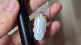 Shell Nails Tutorial using Mermaid Powder  Cara Membuat Desain Kuku Kerang