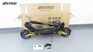 Unboxing and Installation Video of iENYRID ES30 Scooter 2400W Motor 52V 20AH Battery NFC Function