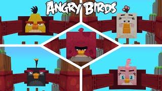 Angry birds Minecraft all birds in slingshot