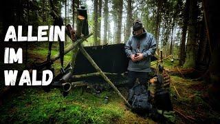 Solo-Bushcraft - Allein im Wald - Windschutz Bett & Reflektor - Gransfors Axt - Petromax Anorak