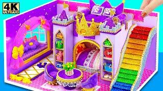 Building Amazing Purple Luxury Castle with Rainbow Slide from Cardboard ️ DIY Miniature House