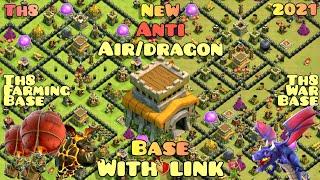TOP NEW TOWN HALL 8 Th8 ANTI AIRDRAGON BASE With Link  th8 war base anti dragon  coc