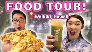 FOOD TOUR with Locals in Waikiki  Oahu Hawaii  Food Crawl